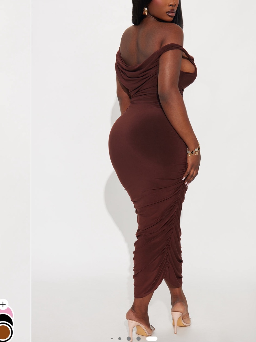 Fashion nova Blind date One-Shoulder Midi Dress - Chocolate - Picture 5 of 7